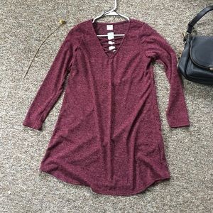 Stitch Fix Kaileigh Knit Dress Sz Small Burgundy